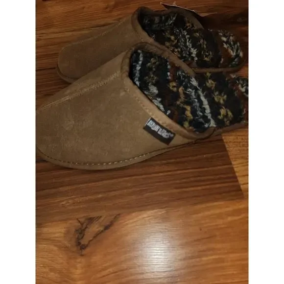 Muk Luk Slippers Mens Size 10 Brown Suede Slip On Slip Resistant Outsole Sole - Picture 3 of 6